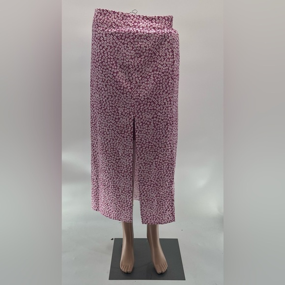 Avanova High Waist Ditsy Floral Maxi Skirt – Size XL – Pink Split Thigh – NWT - Picture 5 of 7